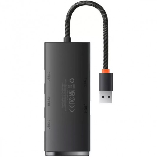 Переходник HUB Baseus Lite Series 4in1 (USB-A to USB3.0*4) (0.25m) (WKQX03) Black - изображение 1
