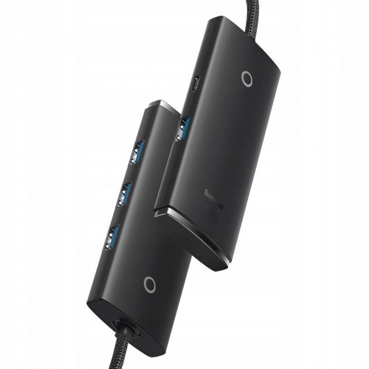 Переходник HUB Baseus Lite Series 4in1 (USB-A to USB3.0*4) (0.25m) (WKQX03) Black - изображение 4