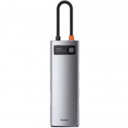 Переходник HUB Baseus Metal Gleam Series 8-in-1 Multifunctional Type-C (CAHUB-CV0G) Gray