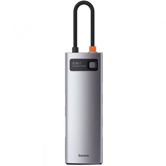 Переходник HUB Baseus Metal Gleam Series 8-in-1 Multifunctional Type-C (CAHUB-CV0G) Gray