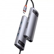 Переходник HUB Baseus 8-в-1 Type-C Metal Gleam Series Gray (CAHUB-CV0G)