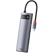 Переходник HUB Baseus 8-в-1 Type-C Metal Gleam Series Gray (CAHUB-CV0G)
