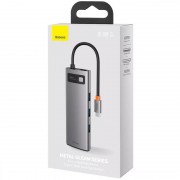 Переходник HUB Baseus 8-в-1 Type-C Metal Gleam Series Gray (CAHUB-CV0G)