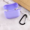 Силіконовий футляр New з карабіном для AirPods Pro, колір Бузковий