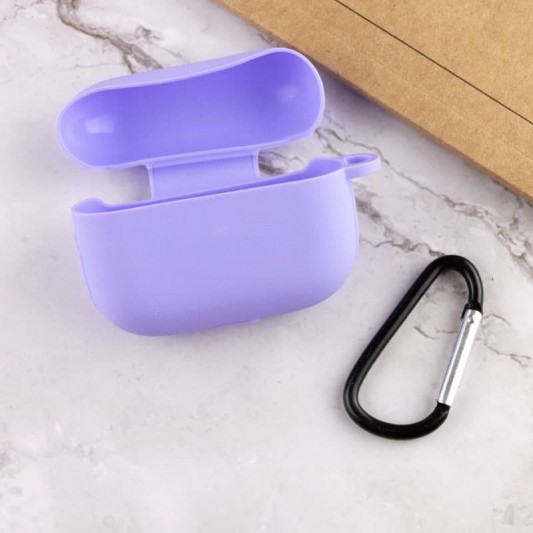 Силиконовый футляр New с карабином для наушников Airpods Pro Сиреневый / Dasheen - изображение 2