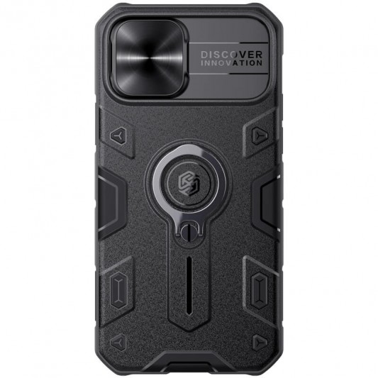 TPU+PC чохол Nillkin CamShield Armor no logo (шторка на камеру) для Apple iPhone 13 Pro Max (6.7") Чорний - зображення 1 