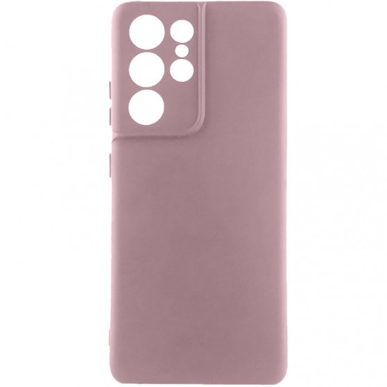 Чехол TPU GETMAN Liquid Silk Full Camera для Samsung Galaxy S21 Ultra Розовый / Pink Sand