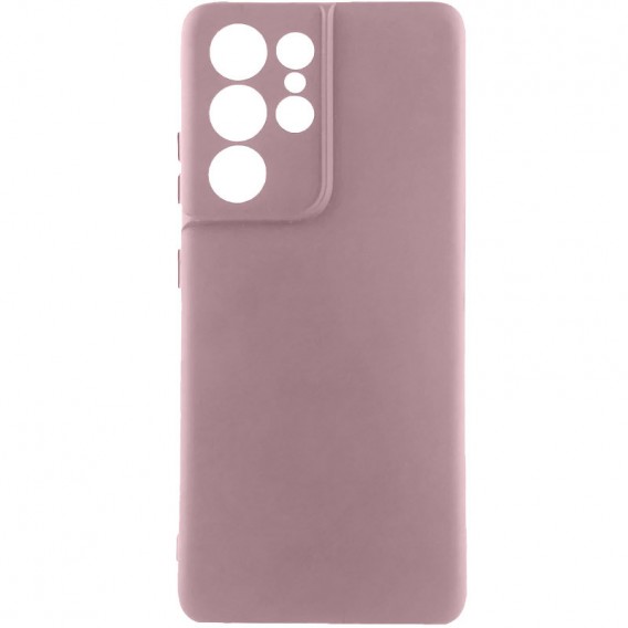 Чохол TPU GETMAN Liquid Silk Full Camera для Samsung Galaxy S21 Ultra Рожевий / Pink Sand