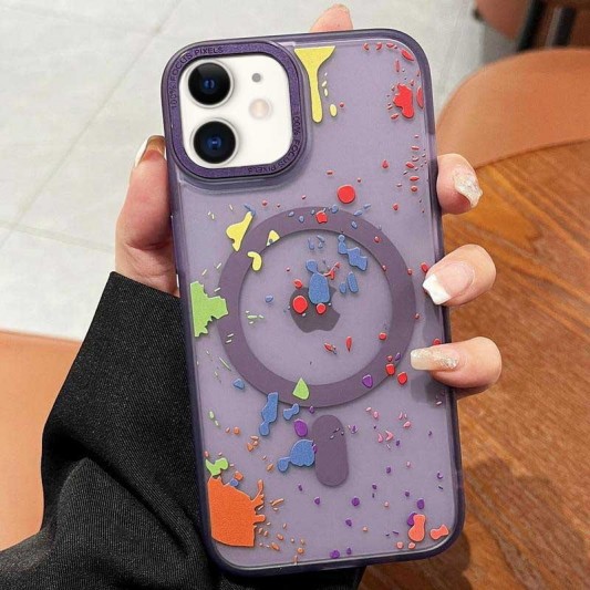 Чохол TPU+PC Flush with MagSafe для Apple iPhone 11 (6.1") Dark purple - зображення 1 