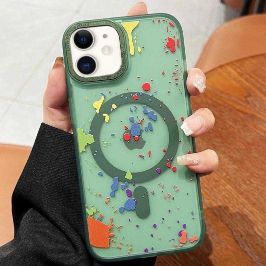 Чохол TPU+PC Flush with MagSafe для Apple iPhone 11 (6.1") Dark green - зображення 1 