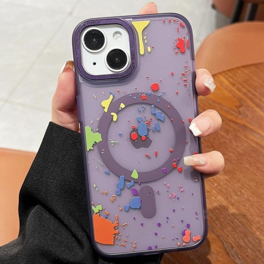 Чехол TPU+PC Flush with MagSafe для Apple iPhone 13 (6.1") Dark purple - изображение 1
