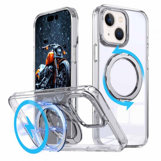 Чехол TPU+PC Empire с MagSafe and Ring для iPhone 13 / 14 (6.1") Clear - изображение 1