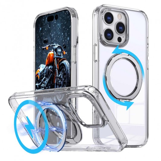 Чехол TPU+PC Empire с MagSafe and Ring для Apple iPhone 15 Pro (6.1") Clear - изображение 1