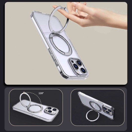 Чехол TPU+PC Empire с MagSafe and Ring для Apple iPhone 15 Pro (6.1") Clear - изображение 3