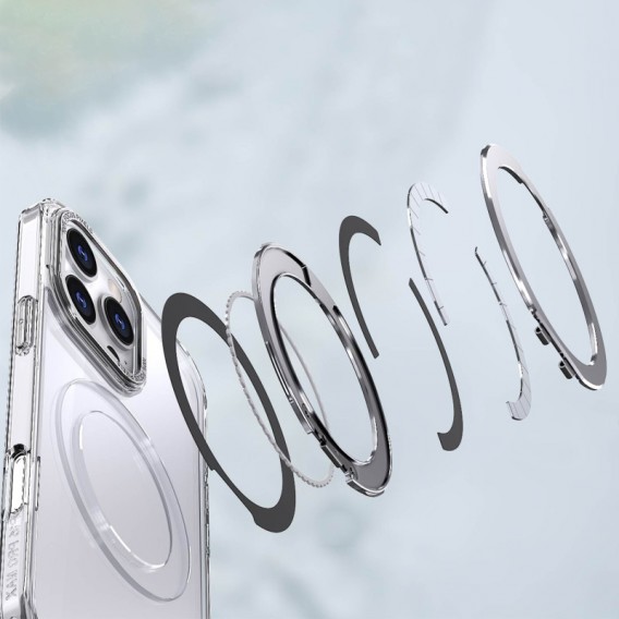 Чехол TPU+PC Empire с MagSafe и Ring для Apple iPhone 16 Pro Max (6.9") Clear