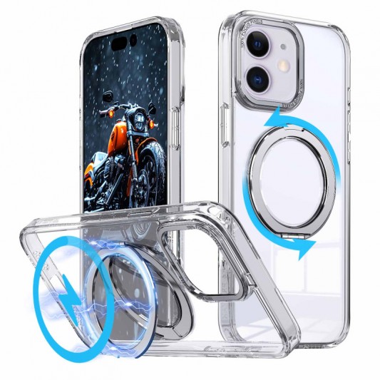 Чехол TPU+PC Empire с MagSafe and Ring для iPhone 11 (6.1") Clear - изображение 1