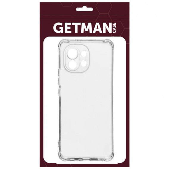 TPU чохол GETMAN Ease logo посилені кути Full Camera для Xiaomi Mi 11 Lite Безбарвний (прозорий)