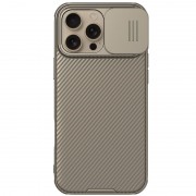 Карбоновая накладка Nillkin CamShield Pro для Apple iPhone 16 Pro (6.3") Gold