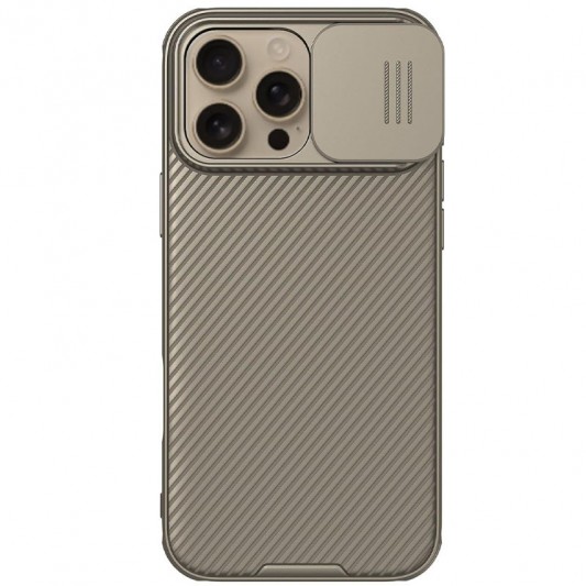 Карбоновая накладка Nillkin CamShield Pro для Apple iPhone 16 Pro (6.3") Gold