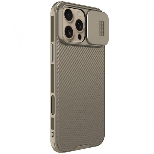 Карбоновая накладка Nillkin CamShield Pro для Apple iPhone 16 Pro (6.3") Gold - изображение 1