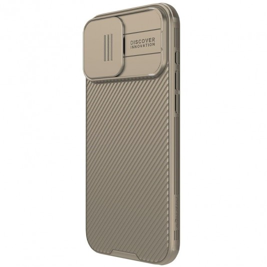 Карбоновая накладка Nillkin CamShield Pro для Apple iPhone 16 Pro (6.3") Gold - изображение 2