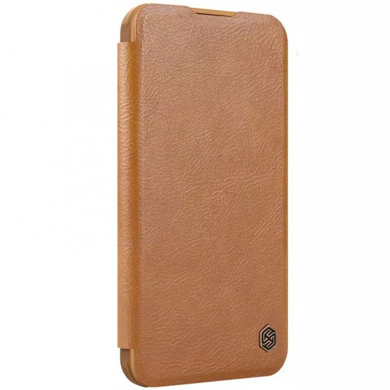 Кожаный чехол-книга Nillkin Qin Prop для Apple iPhone 16 Pro Max (6.9") Brown