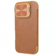 Кожаный чехол-книга Nillkin Qin Prop для Apple iPhone 16 Pro Max (6.9") Brown