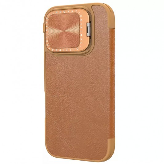 Кожаный чехол-книга Nillkin Qin Prop для Apple iPhone 16 Pro Max (6.9") Brown - изображение 2