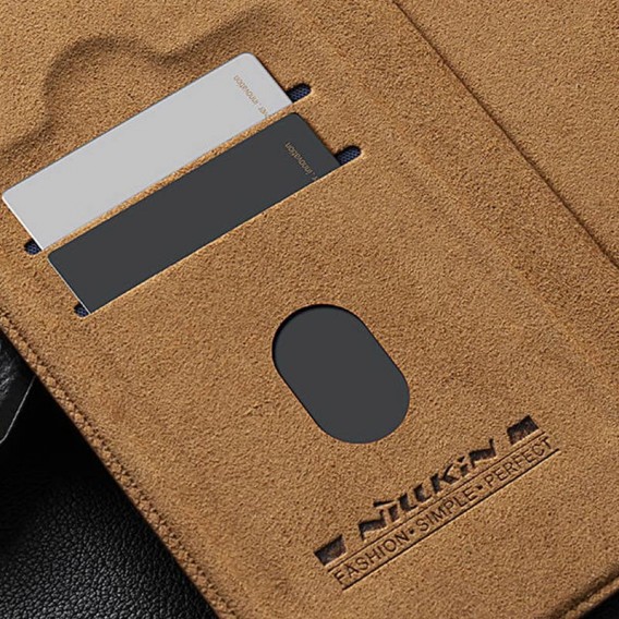 Кожаный чехол-книга Nillkin Qin Prop для Apple iPhone 16 Pro Max (6.9") Brown