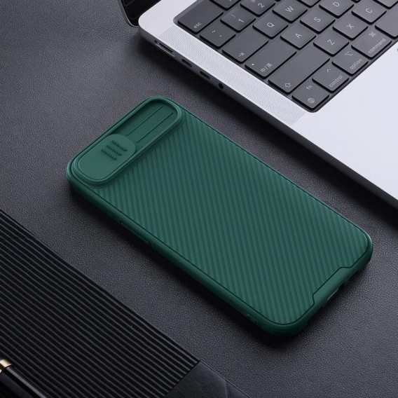 Карбонова накладка Nillkin CamShield Pro для Apple iPhone 16e (6.1") Deep Green