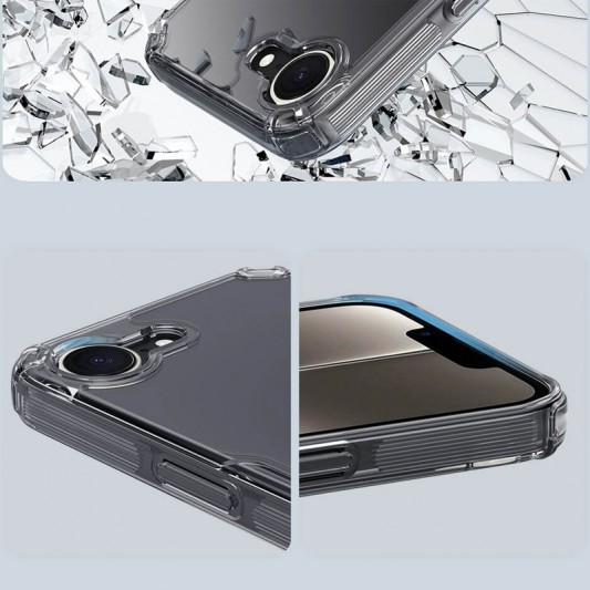 TPU чехол Nillkin Nature Pro Series для Apple iPhone 16e (6.1") Бесцветный (прозрачный) - изображение 6