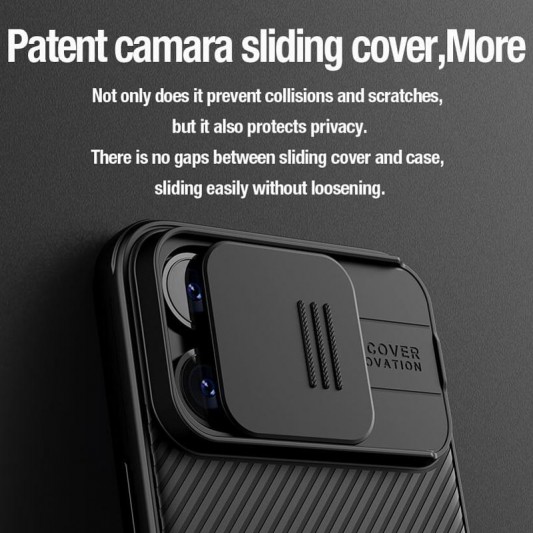 Карбоновая накладка Nillkin CamShield Pro для Apple iPhone 15 Pro (6.1") Black - изображение 5