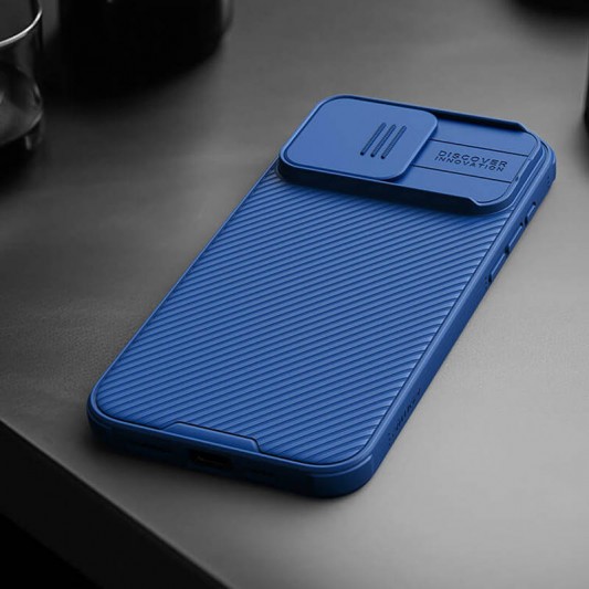 Карбоновая накладка Nillkin CamShield Pro для Apple iPhone 15 Pro (6.1") Blue - изображение 6