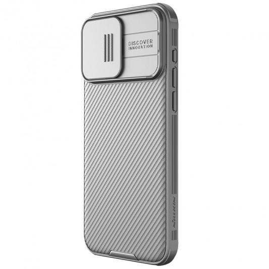 Карбоновая накладка Nillkin CamShield Pro для Apple iPhone 15 Pro (6.1") Titanium Gray - изображение 1