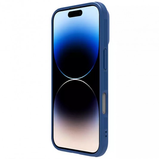Карбоновая накладка Nillkin CamShield Pro для Apple iPhone 16 (6.1") Blue - изображение 3