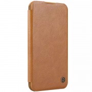 Кожаный чехол-книга Nillkin Qin Prop для Apple iPhone 16 (6.1") Brown