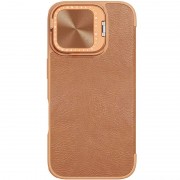 Кожаный чехол-книга Nillkin Qin Prop для Apple iPhone 16 (6.1") Brown