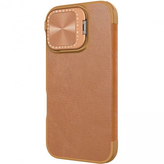 Кожаный чехол-книга Nillkin Qin Prop для Apple iPhone 16 (6.1") Brown - изображение 3