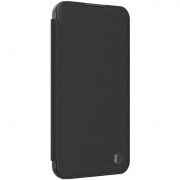 Кожаный чехол-книга Nillkin Qin Prop Plain Camshield для Apple iPhone 16 Pro (6.3") Classic Black