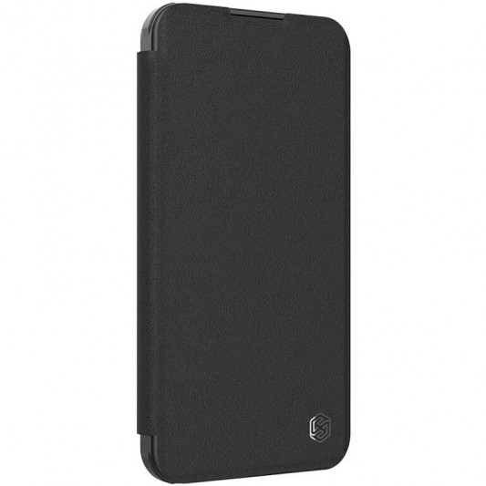 Кожаный чехол-книга Nillkin Qin Prop Plain Camshield для Apple iPhone 16 Pro Max (6.9") Classic Black