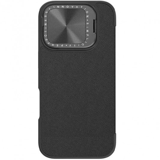 Кожаный чехол-книга Nillkin Qin Prop Plain Camshield для Apple iPhone 16 Pro Max (6.9") Classic Black - изображение 1