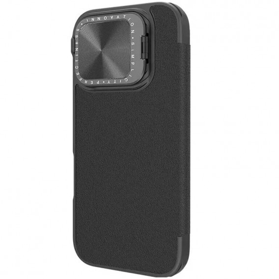 Кожаный чехол-книга Nillkin Qin Prop Plain Camshield для Apple iPhone 16 Pro Max (6.9") Classic Black
