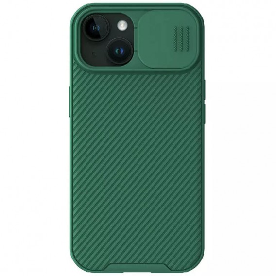 Карбонова накладка Nillkin CamShield Pro Magnetic для Apple iPhone 15 (6.1") Deep Green