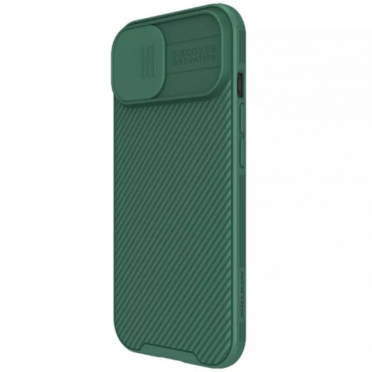 Карбоновая накладка Nillkin CamShield Pro Magnetic для Apple iPhone 15 (6.1") Deep Green - изображение 1