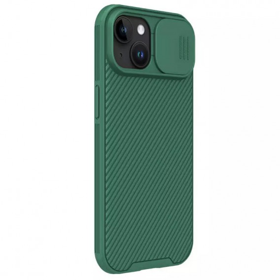 Карбонова накладка Nillkin CamShield Pro Magnetic для Apple iPhone 15 (6.1") Deep Green