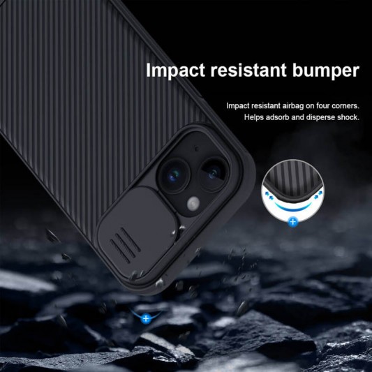 Карбоновая накладка Nillkin CamShield Pro для Apple iPhone 15 (6.1") Black - изображение 5