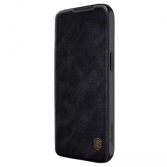 Шкіряний чохол-книжка Nillkin Qin Pro Camshield для Apple iPhone 15 (6.1") Чорний - зображення 4 