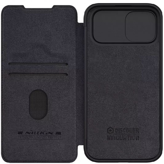 Шкіряний чохол-книжка Nillkin Qin Pro Camshield для Apple iPhone 15 (6.1") Чорний - зображення 5 