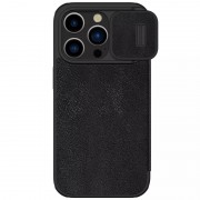 Кожаный чехол-книга Nillkin Qin Pro Camshield для Apple iPhone 15 Pro Max (6.7") Черный
