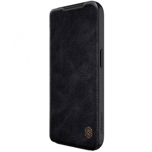 Кожаный чехол-книга Nillkin Qin Pro Camshield для Apple iPhone 15 Pro Max (6.7") Черный - изображение 4